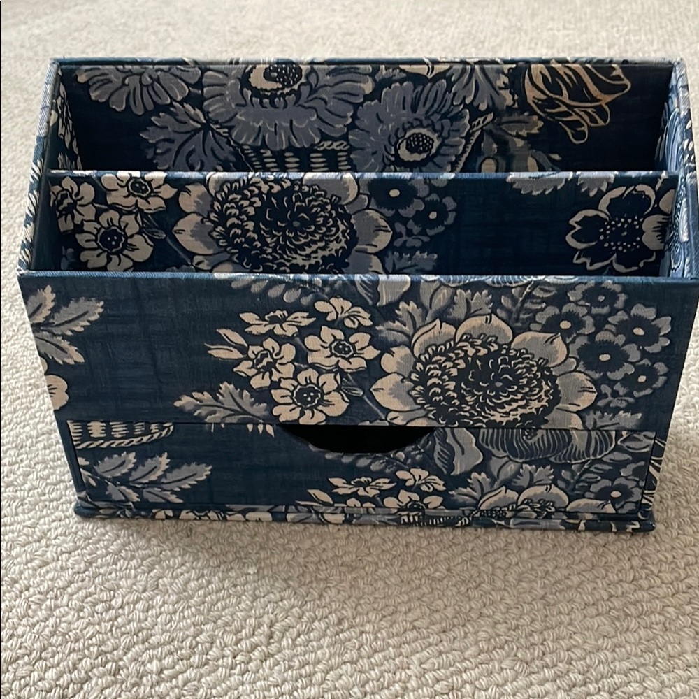 Pierre Deux Blue Desk Mail Letter Holder